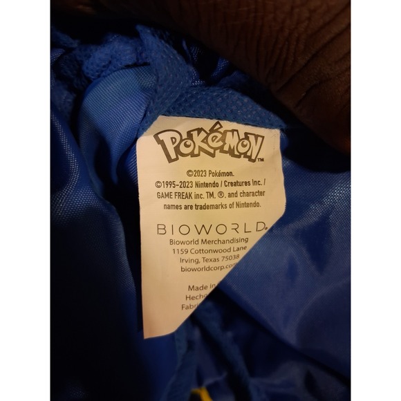 Pokémon Champions Crossbody Bag Blue Canvas Print Adjustable Strap Zipper - Picture 2 of 3